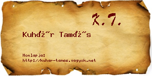 Kuhár Tamás névjegykártya